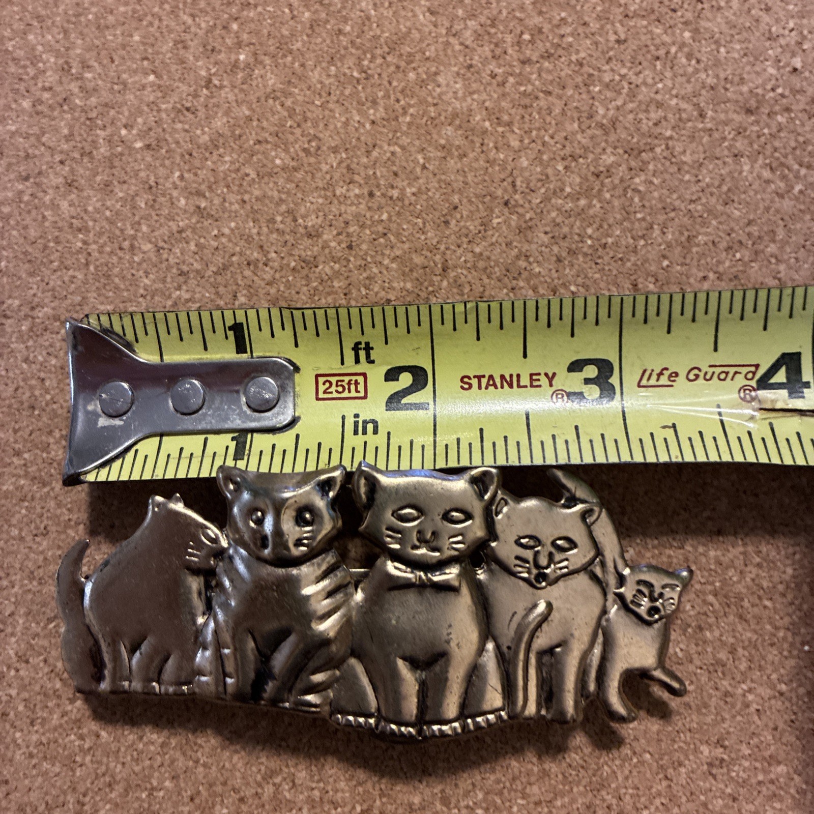 Hair Clips Cat Gold Tone Metal Barrette For Hair Used, 1PCS
