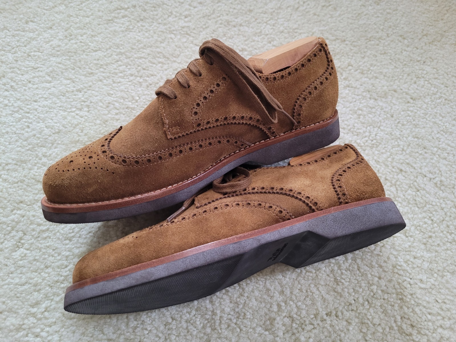 Polo Ralph Lauren Men’s Rhett Wingtip Suede Leather Dress Shoes Size 7D 7 Medium