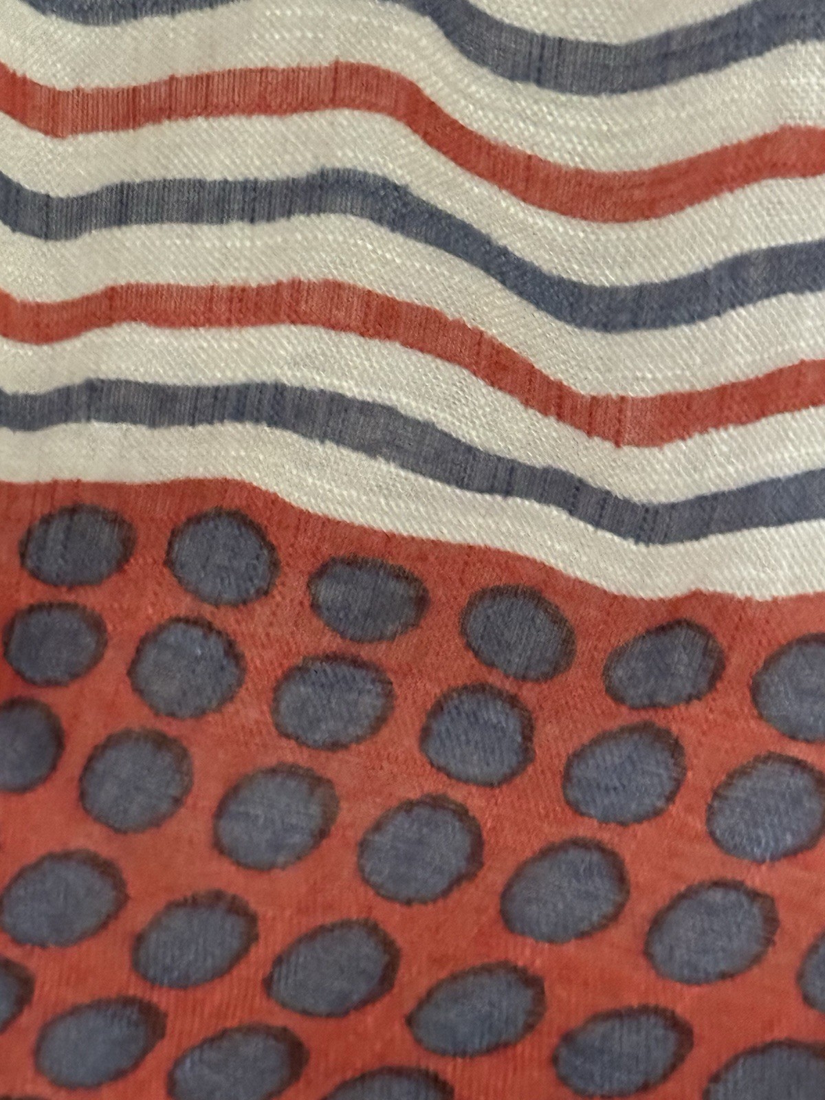 SPARTINA 449 Long Scarf (22”x75”) 100% Viscose Beige Orange Blue Trimmed NWT