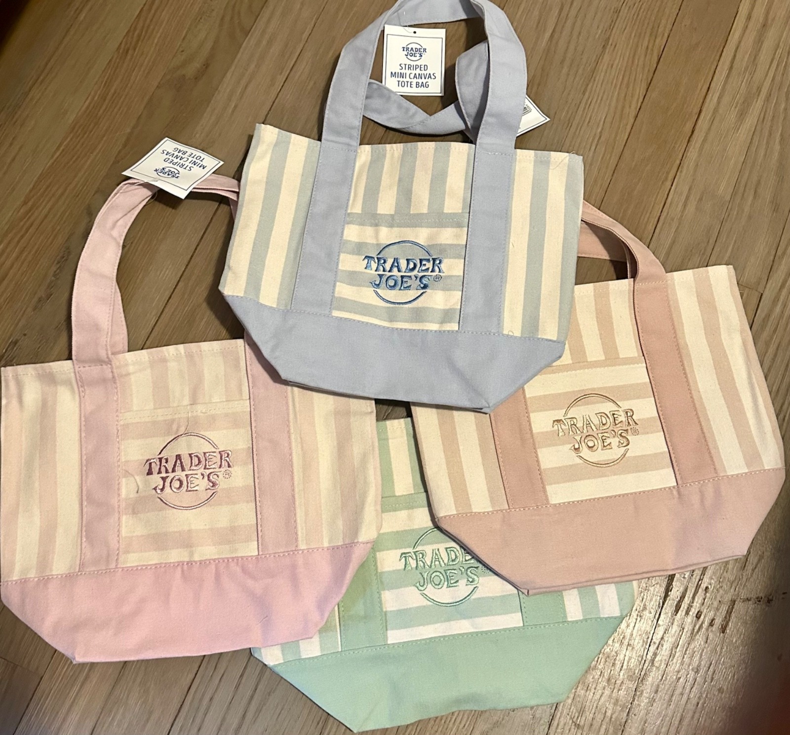 Trader Joe’s Mini Striped Tote Bags Set Of 4 For 50 or 20 each