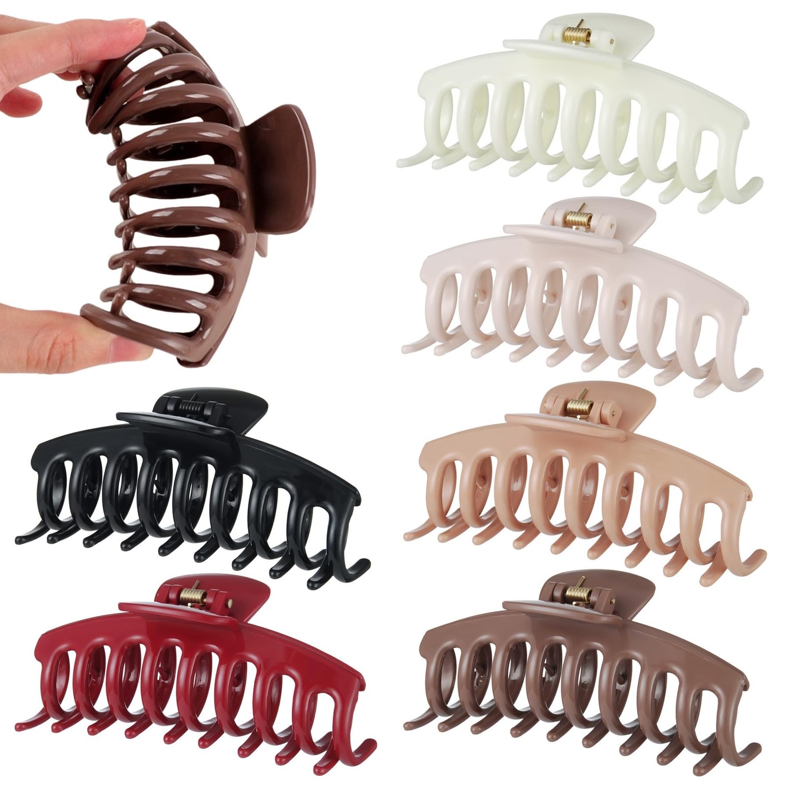 6 PCS Soft Silicone Cloud Hair Claw 1 Count (Pack of 1), Multicolored-6PCS