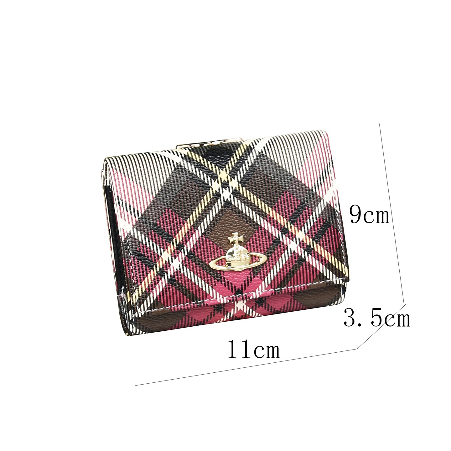Vivienne Westwood Gamaguchi Trifold Wallet checked pattern 11cm × 9cm × 3cm