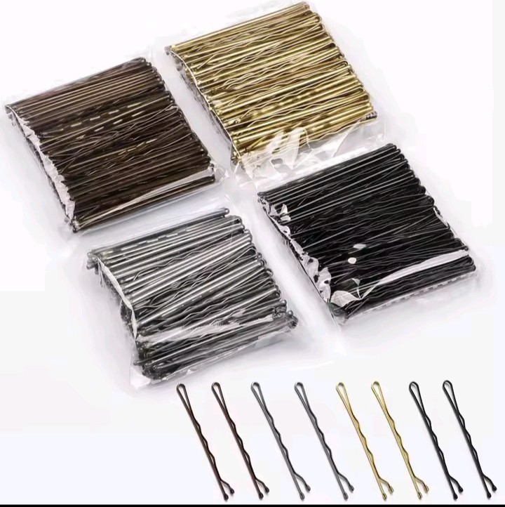 50Pcs U Shape Bobby Hair Pins Wavy Bun Grips Kirby Clips Women 5cm Black Brown