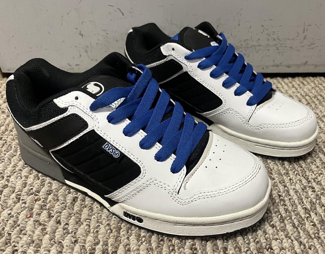 Mens DVS Transom Skate Shoes – Size 8 – Blue/White/Black CLEAN Retro Skateboard