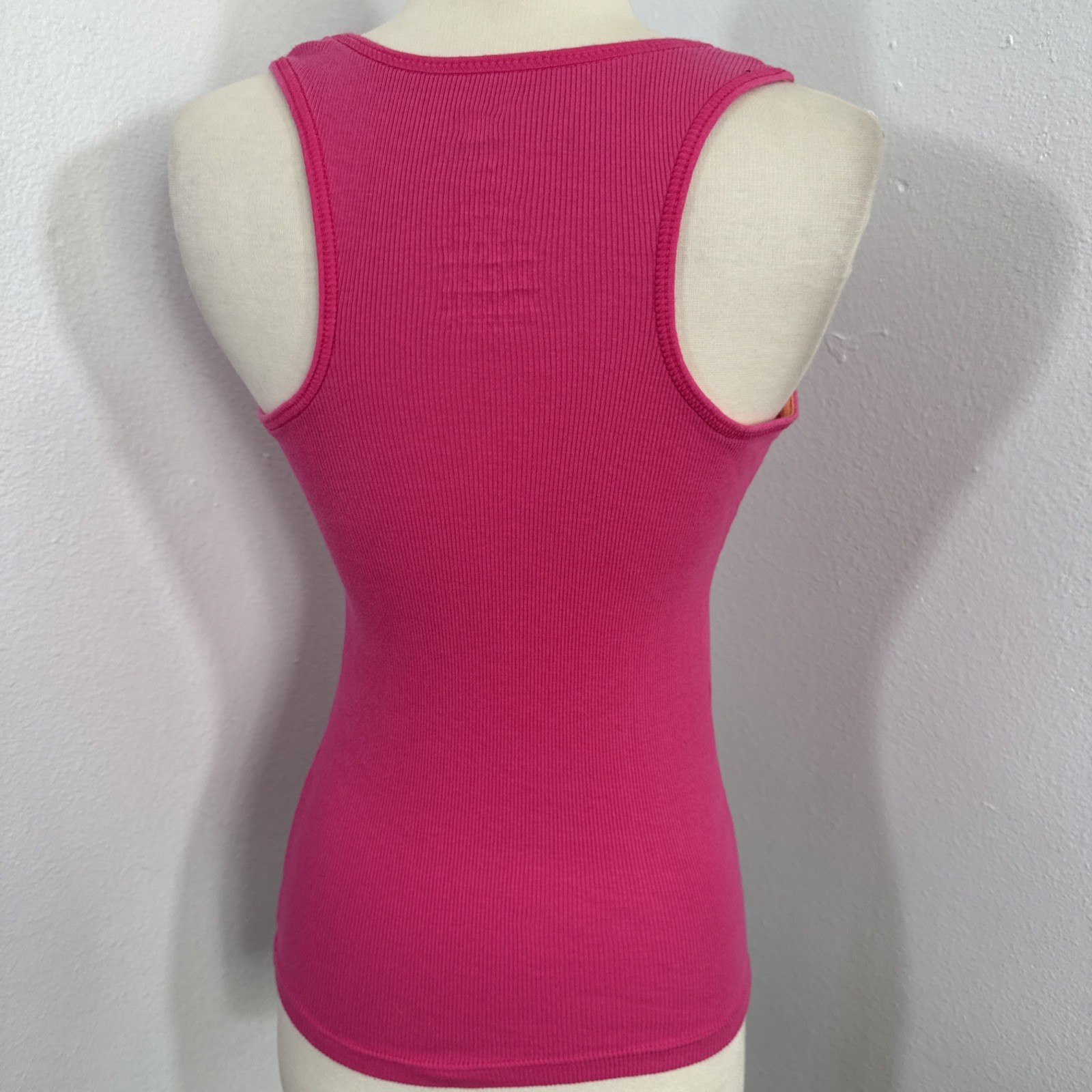 Mila Max Cyrus Azria Tank Top Womens L Pink Sleeveless Bella Swan Barbiecore Y2K