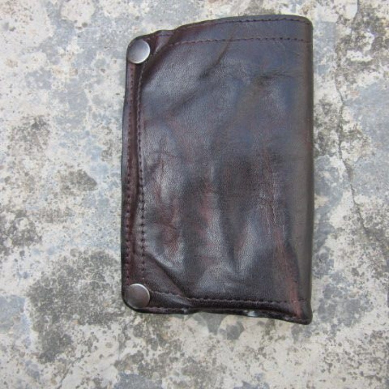 RRL Double RL Dark Brown Leather Short Wallet Men Casual Card Holder Wallet