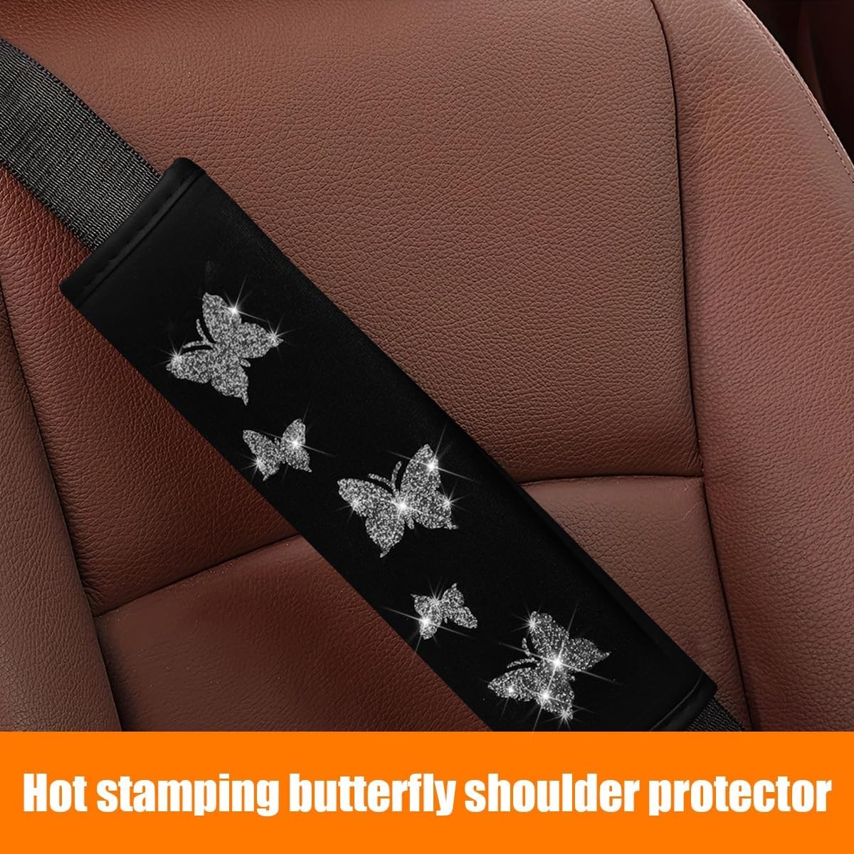 2PCS Car Seat Belt Covers, Polyester Fiber Vehicle Seatbelt Cushio Color: Gray