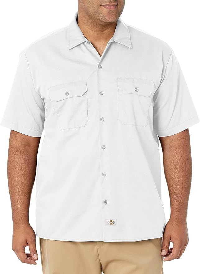 Dickies Men’s Short Sleeve Durable Twill Button Down Work Shirt