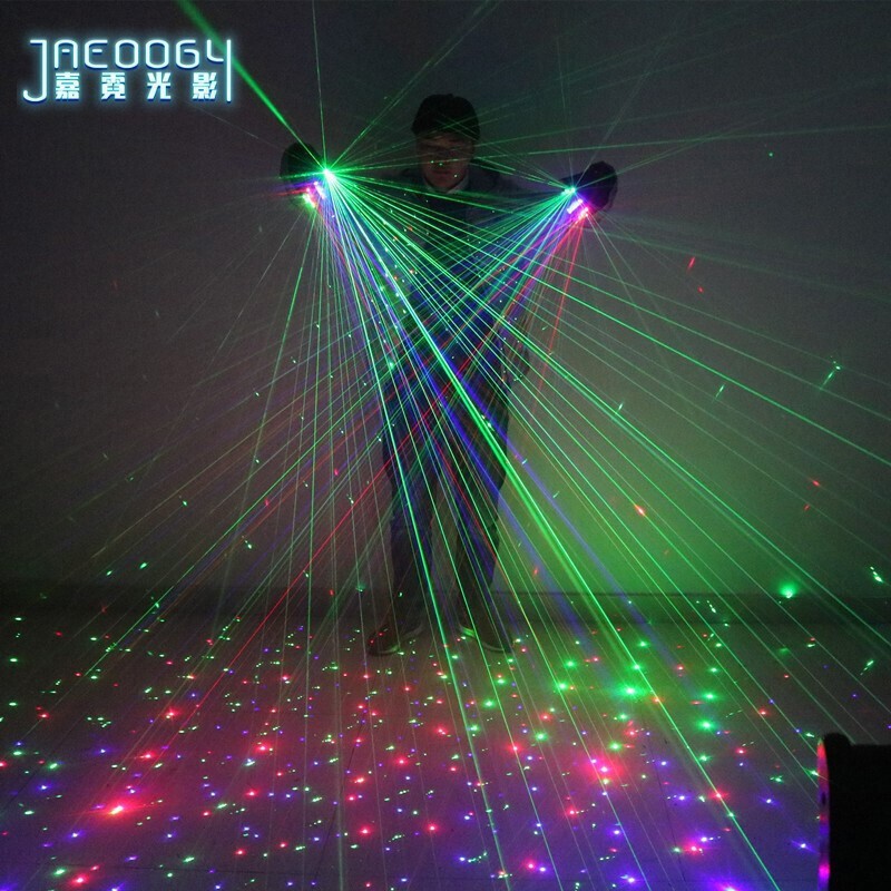 LED Light Glow Gloves DJ Dancer Bar Stage Show Color Laser Gloves Cosplay Props