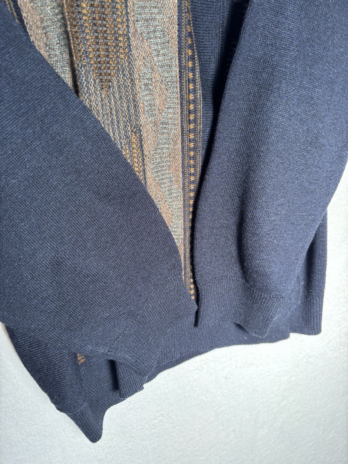 Vintage Cooper Pullover Crewneck Sweater Sz Med Blue Canada 30% Wool 45”chest