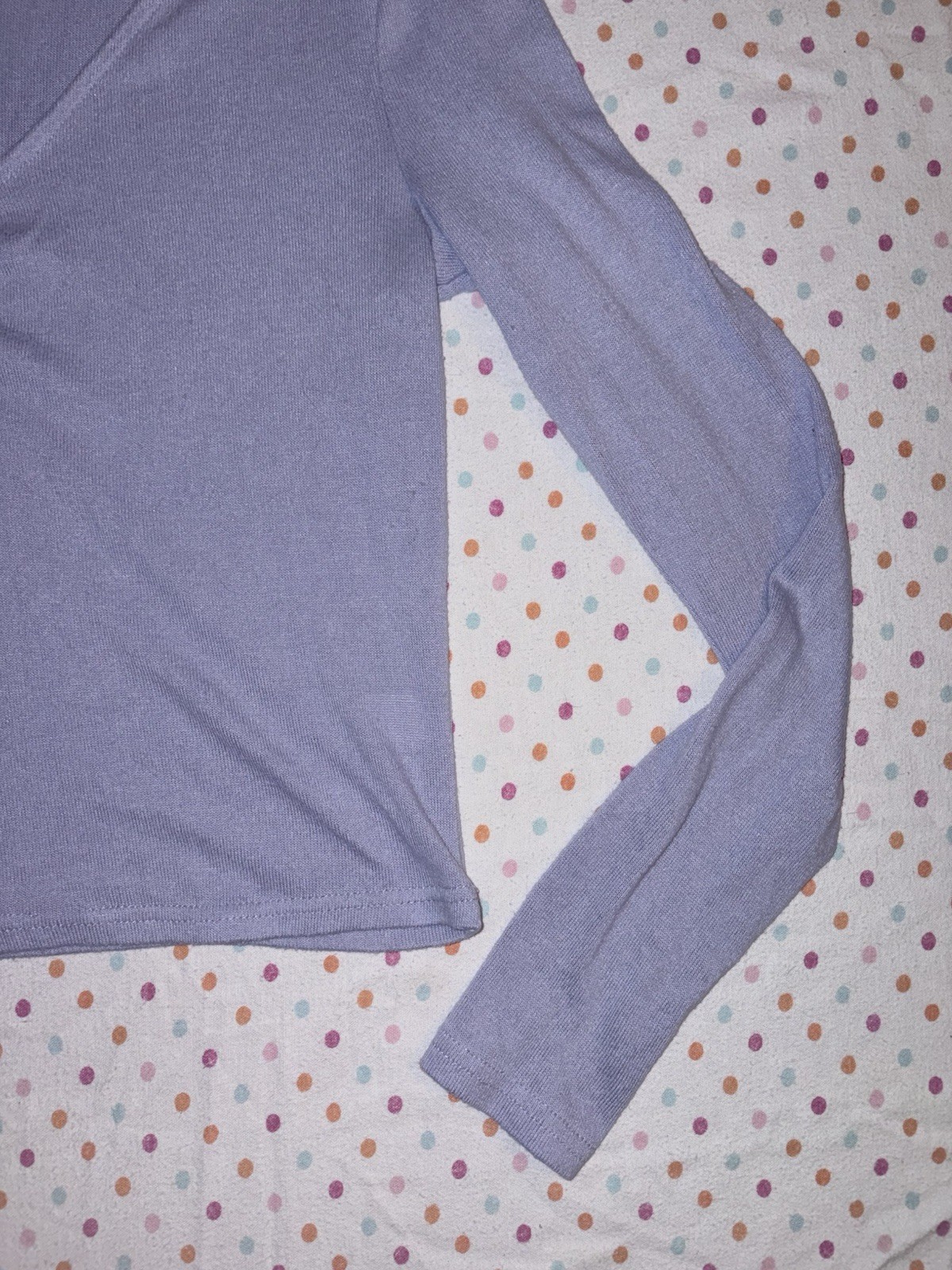 ME to WE Essentials Lavender Ruched V-Neck Long Sleeve Crop Top Women’s Large