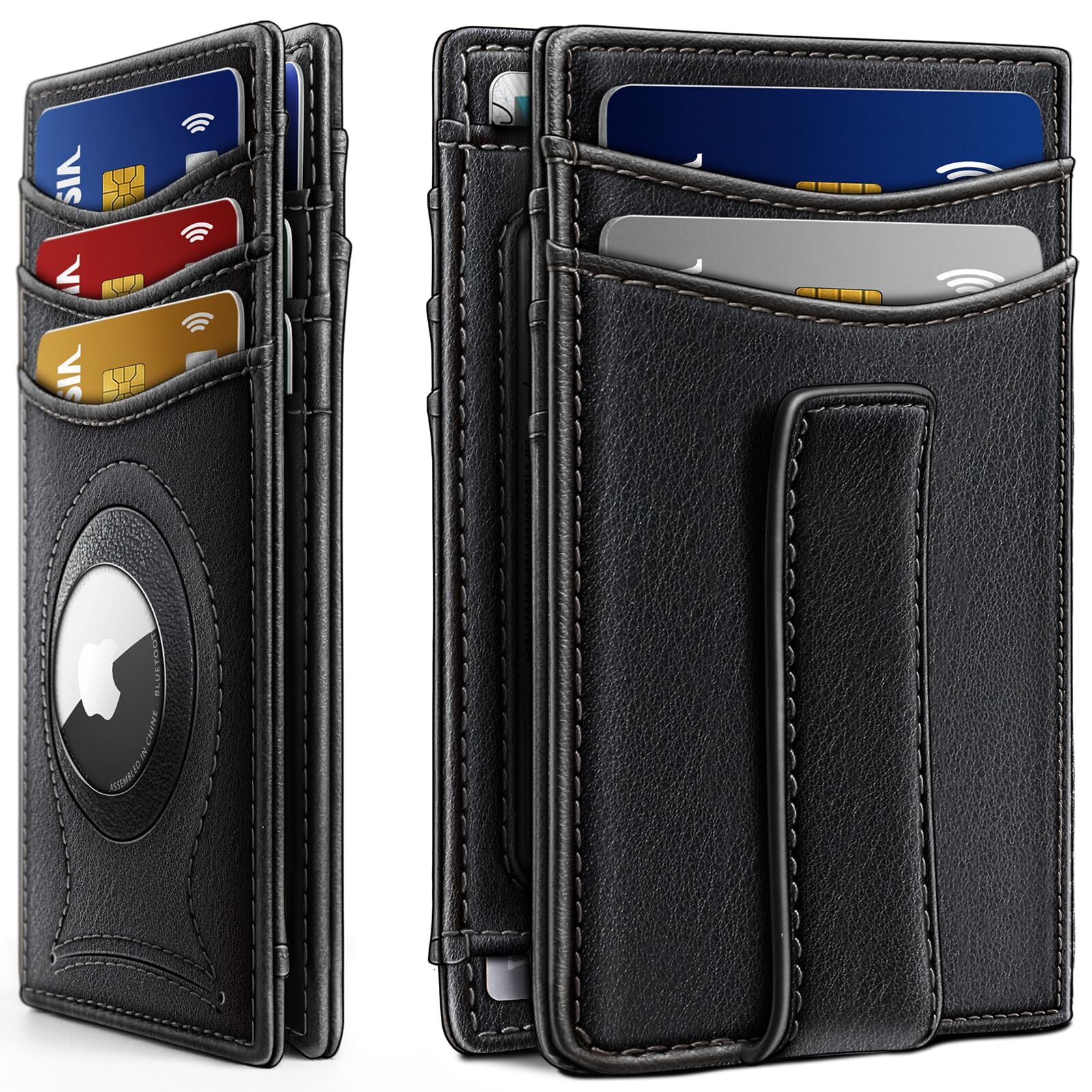 Men Wallet Airtag&Standard Use, Slim Wallet Money Clip Credit Card Holder Top