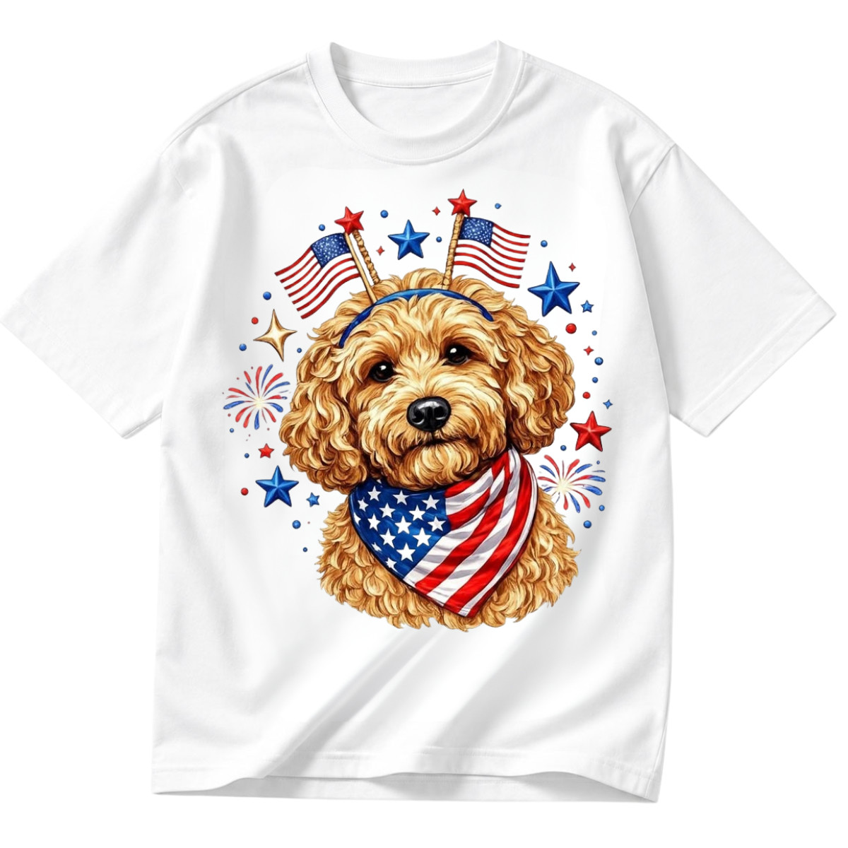 Funny Patriotic Dog Shirt 4th of July Puppy T-Shirt USA Flag Cute Pet Tee Gift