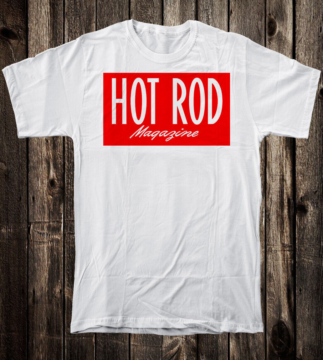 Retro Hot Rod Tee T Shirt 100% Cotton Speed Shop Drag Race Custom Rod Magazine