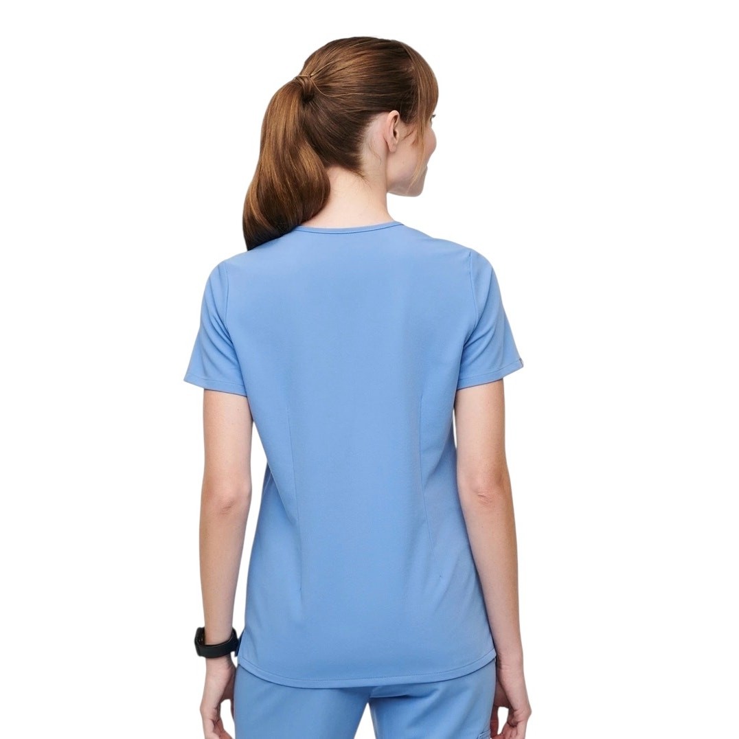 Figs Catarina One Pocket Scrub Top Ceil Blue Size Medium Slim Fit NEW WITH TAGS