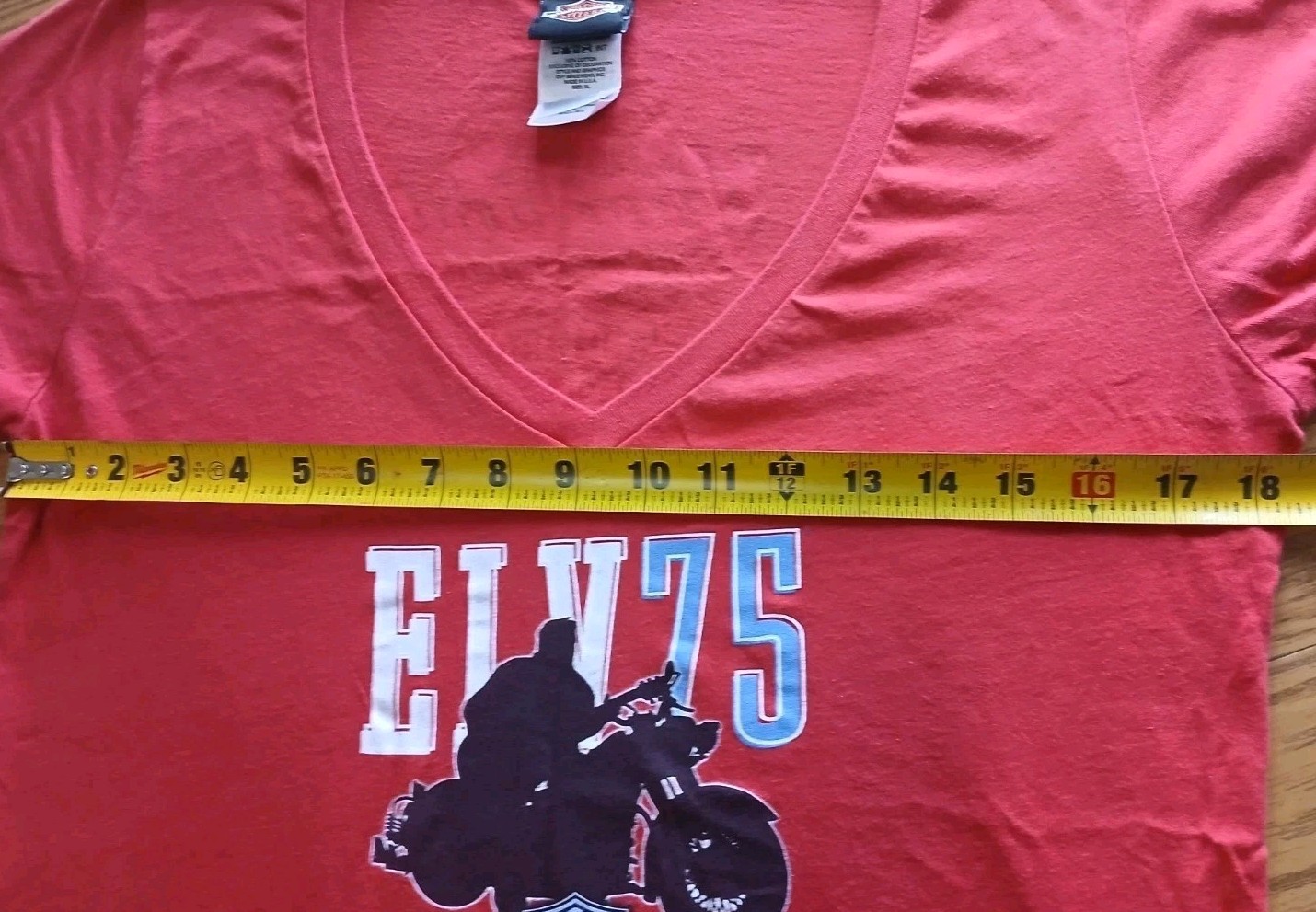 Vintage Harley-Davidson Elvis ELV75 Graceland 100% Cotton V Neck T Shirt XL USA