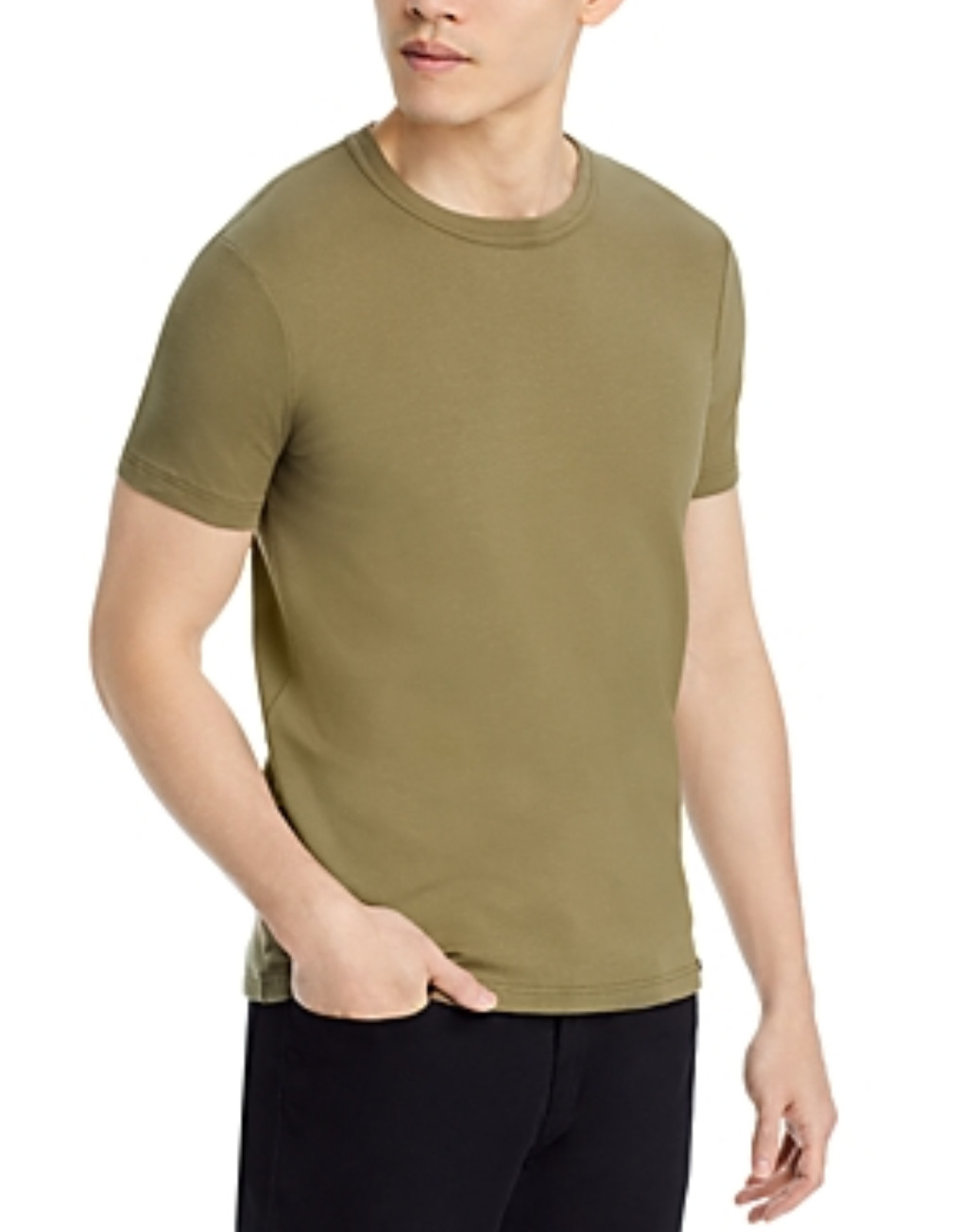 Tom Ford Men Cotton Blend Crewneck Tee Dark Sage Size M