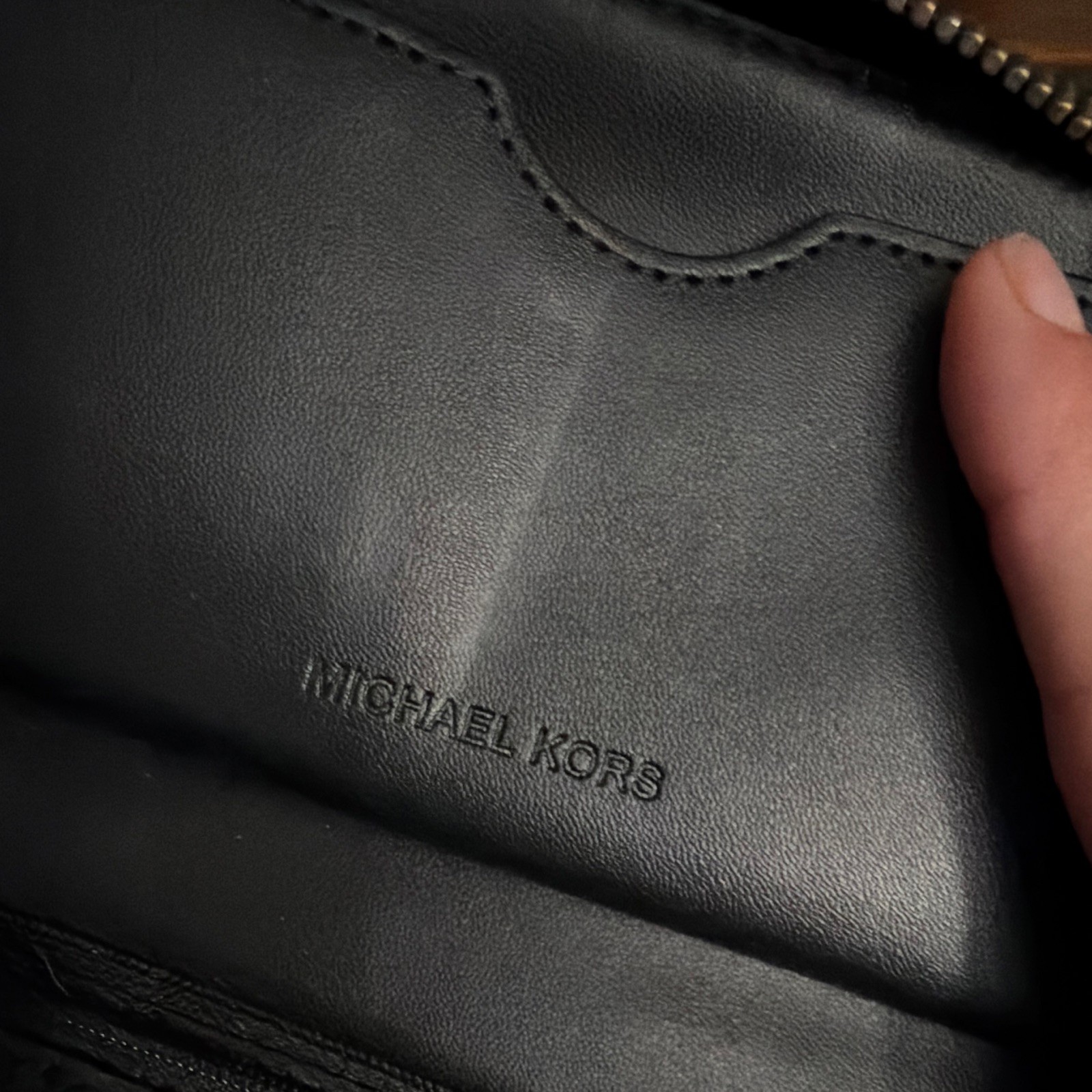 Michael Kors Black Logo Zip-Around Wristlet Wallet Wrist Strap Card Slots