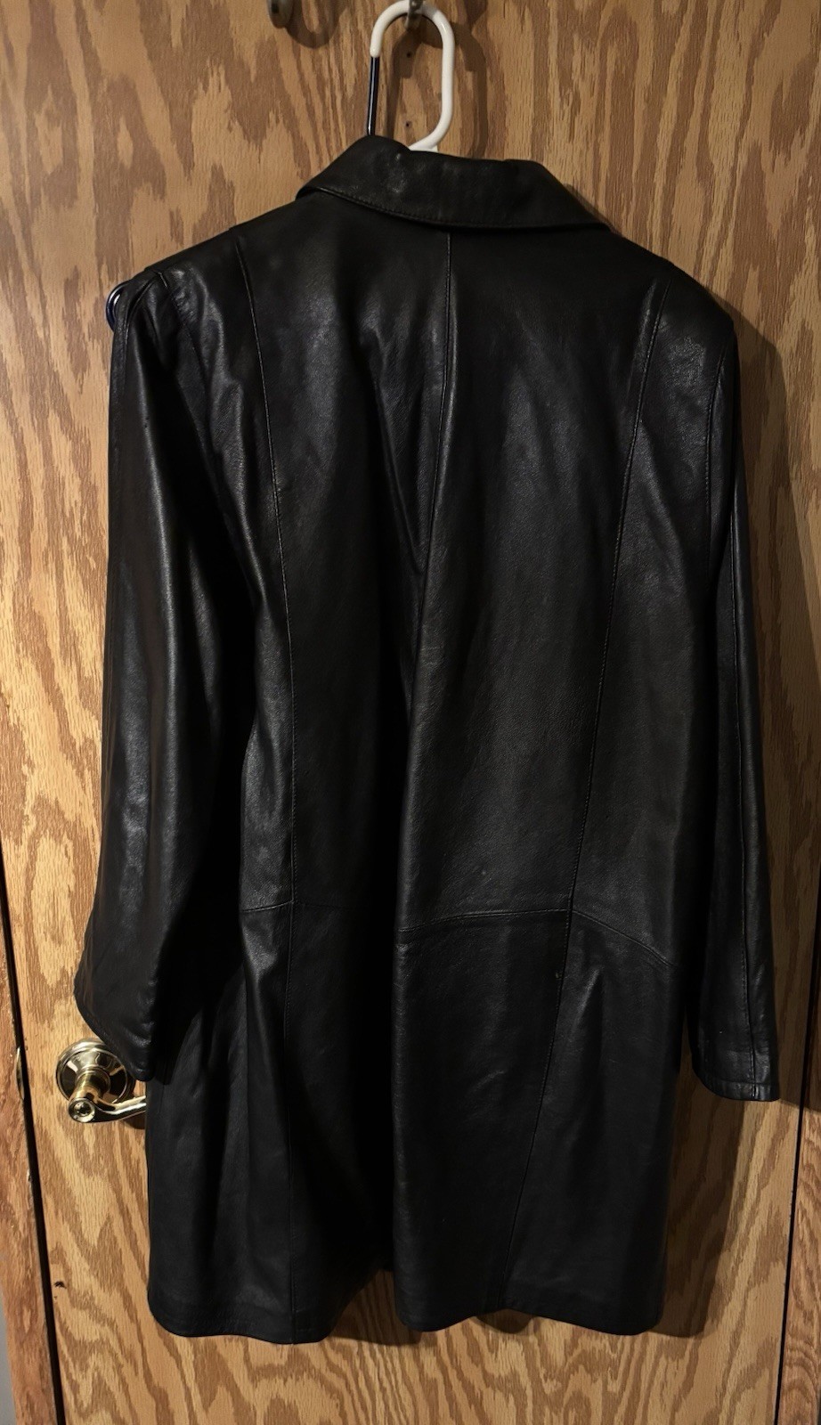 Veca Delle Vintage Black Leather Trench Coat (SIZE IS UNKNOWN!!!)