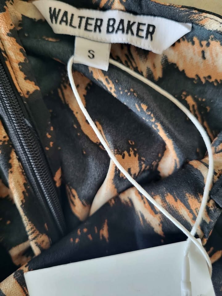 NWT Walter Baker Animal Print Halter Top Blouse Brown Leopard Sleeveless S