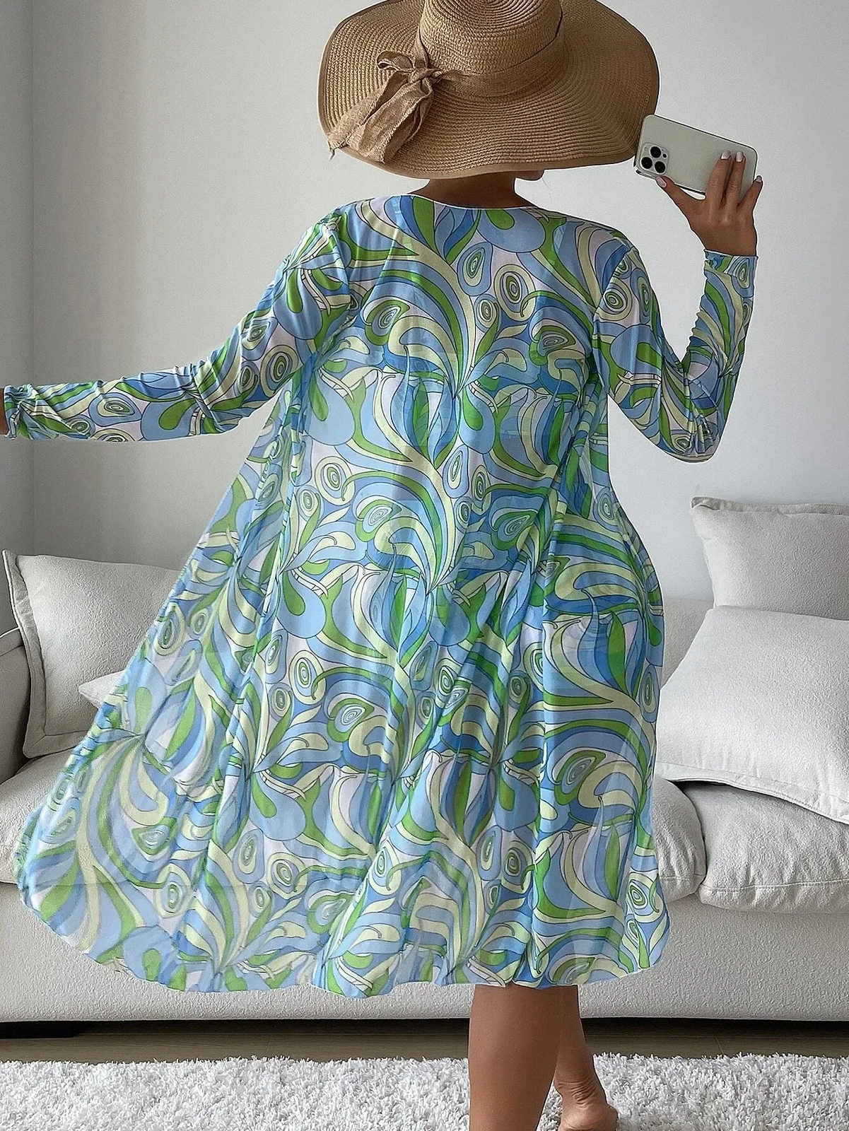 Womens 3 Piece Swimsuit with Mesh Long Sleeve Cover Up Drawstring Bathing Suits