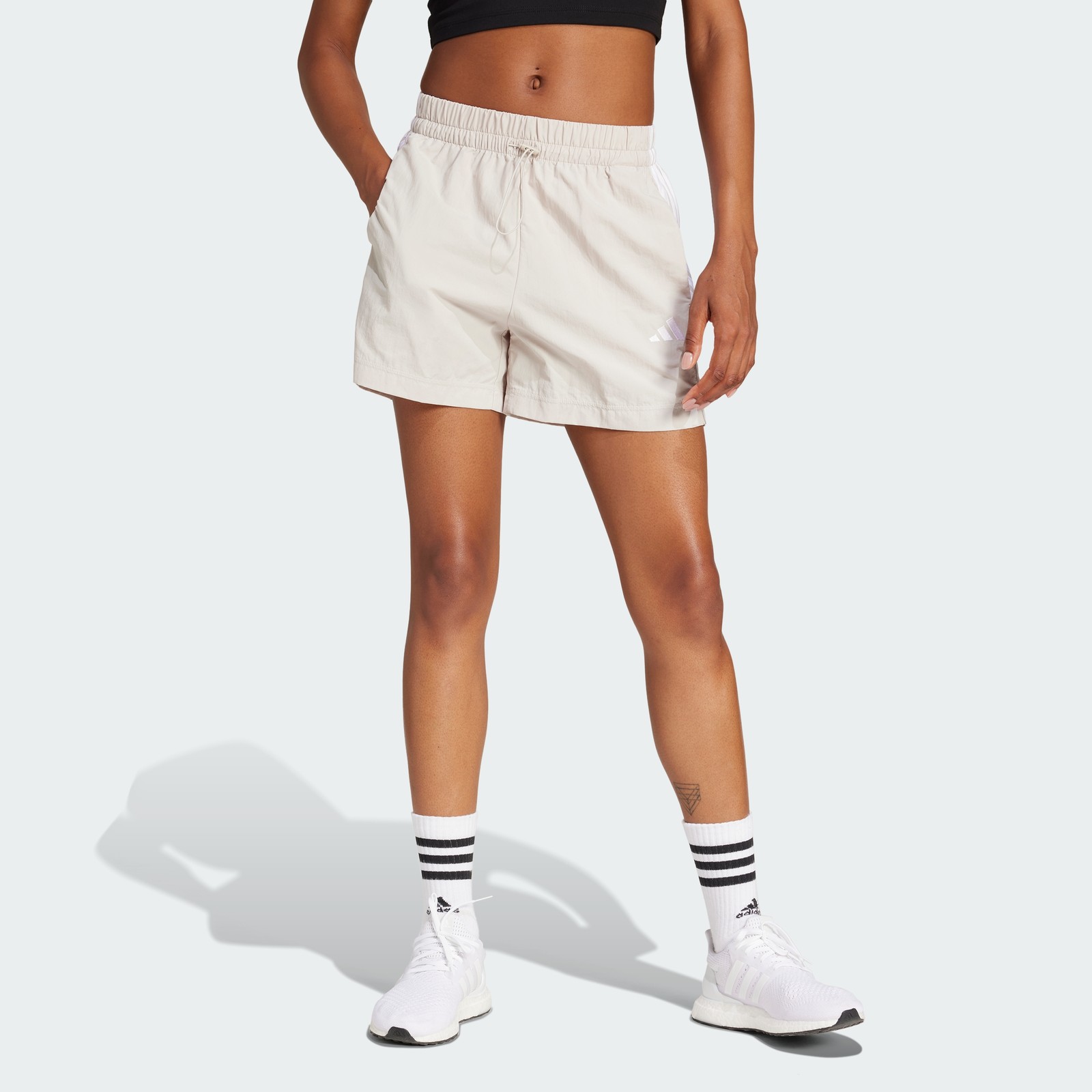 adidas women Essentials 3-Stripes Lifestyle Woven Shorts