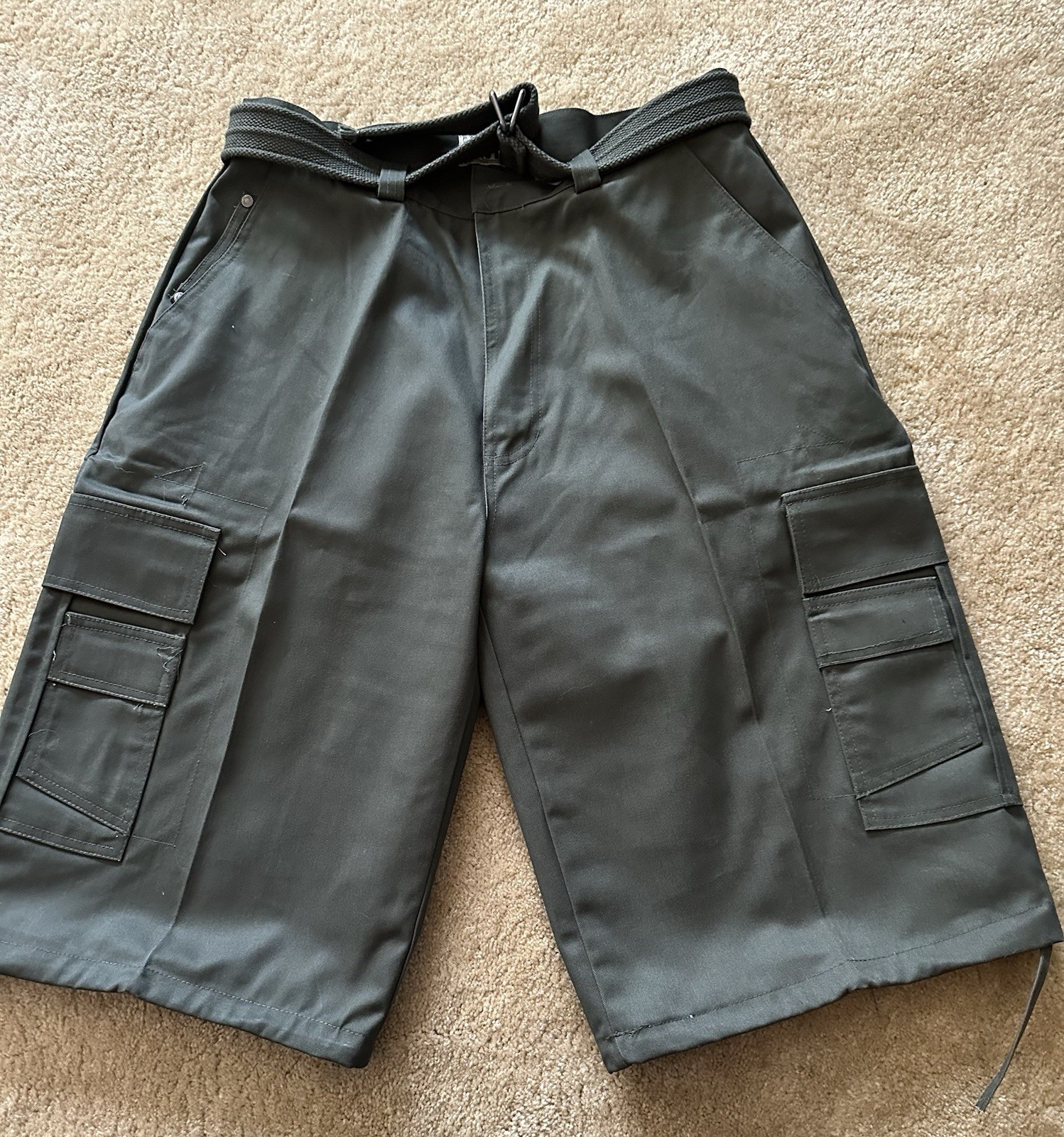 Lot of 3 Men’s Size 32” BTL Khaki Bermuda Shorts 7 Pockets, Khaki, Olive Grey