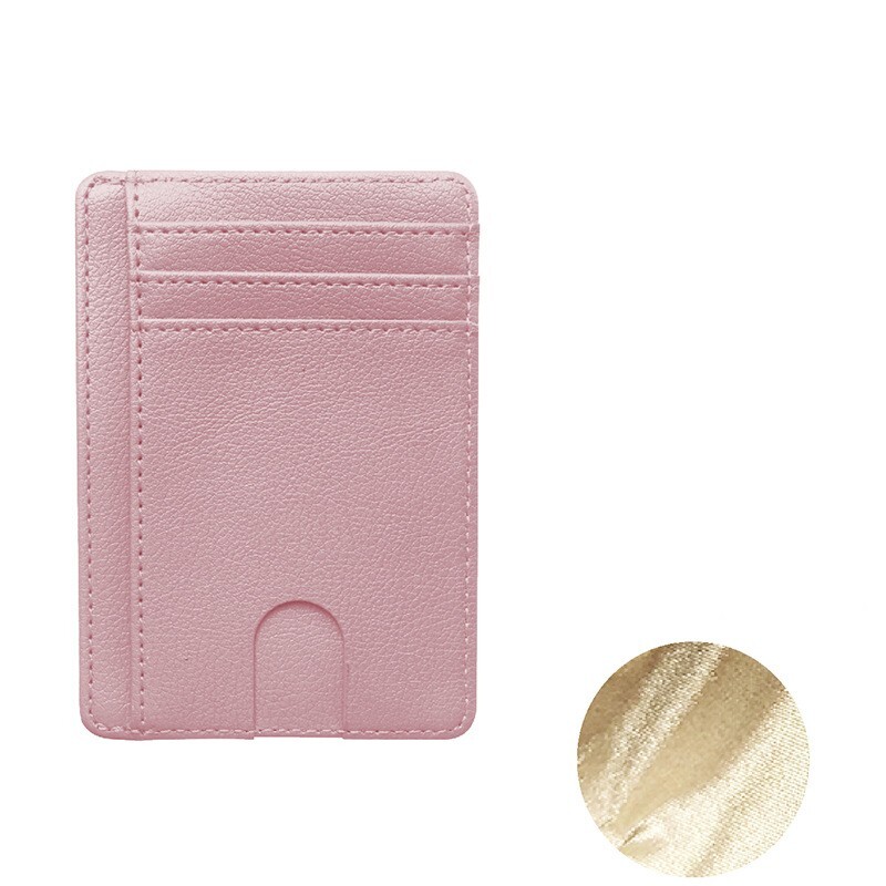 For Men Leather Wallet RFID Blocking Slim Flat Wallet Card Case ID Card Holder