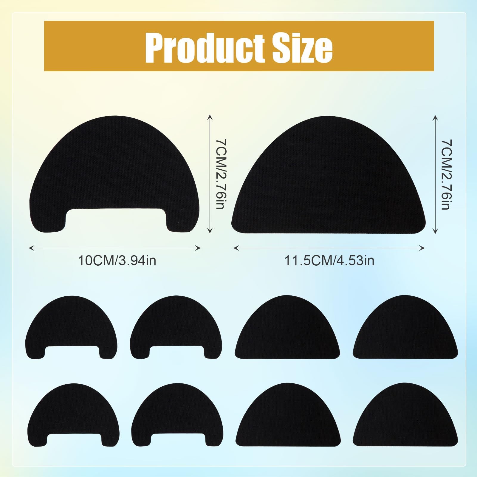 8pcs Toe Guards for Shoes, Shoe Protector Boot 10x7cm, 11.5x7cm, Black