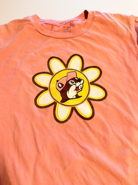Buc-ee’s Follow Me To Buc-ee’s Pink Graphic T-Shirt Womens Medium Hippie Van