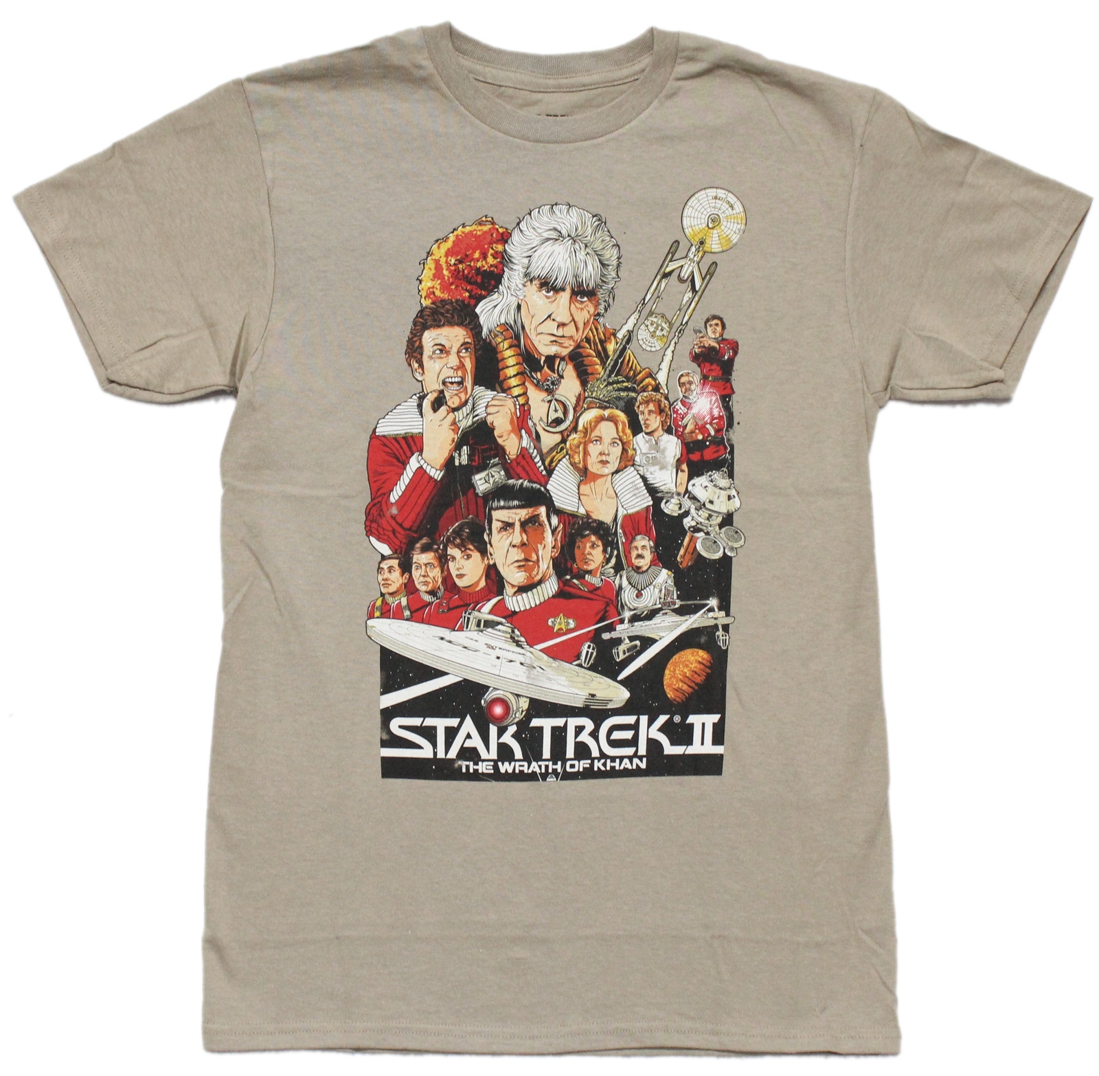 Star Trek 2 The Wrath of Khan New Adult T-Shirt -Movie poster Collage