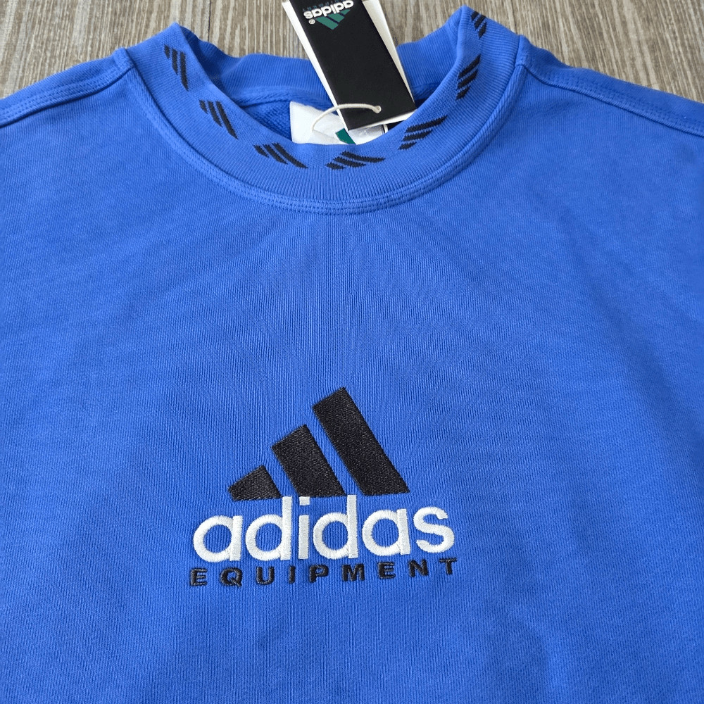 Adidas EQT Equipment Crew Sweatshirt Washed Fleece Men’s Large Royal Blue JC8223
