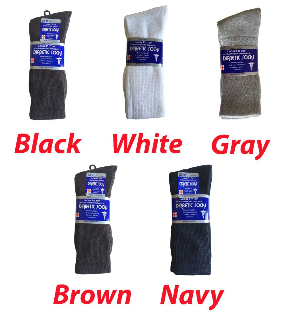 3 Pairs Diabetic CREW circulatory Socks Health Men’s & Women’s Cotton ALL SIZE