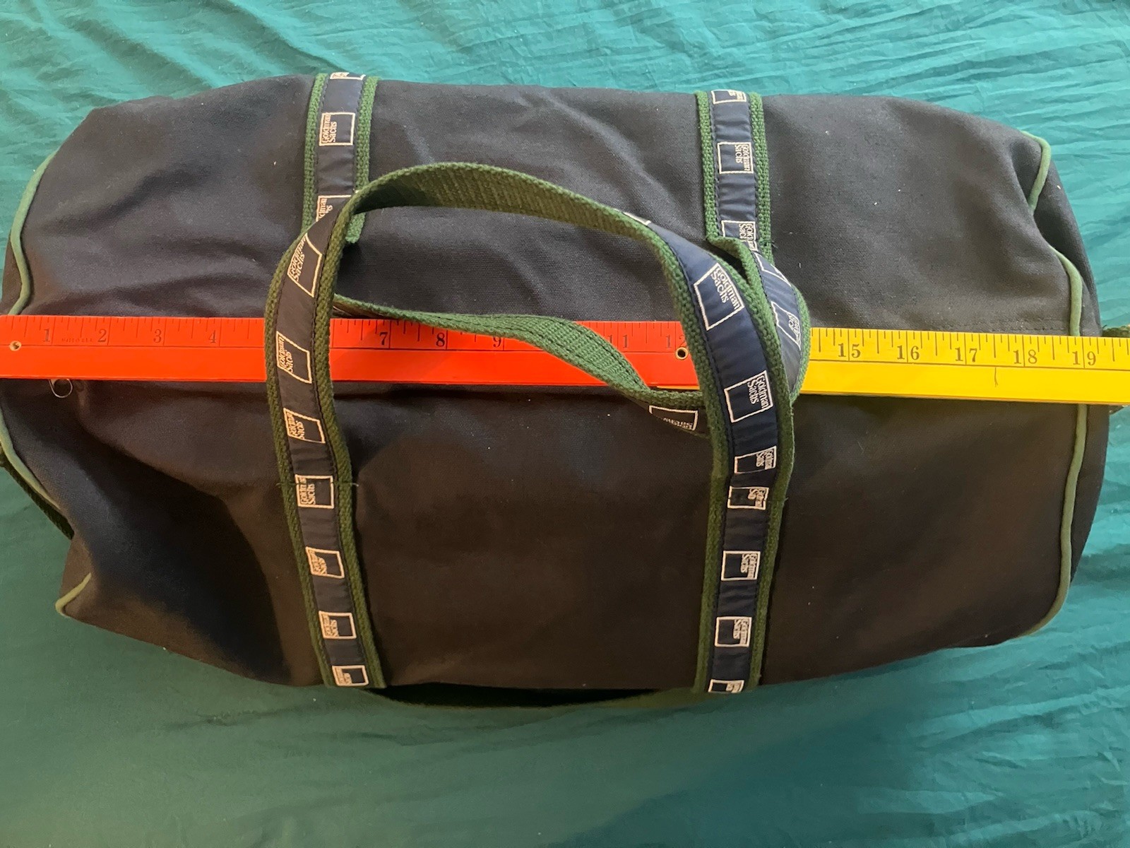 NEW Authentic 19” Goldman Sachs Duffle Banker Bag – Navy/Hunter Green S&B