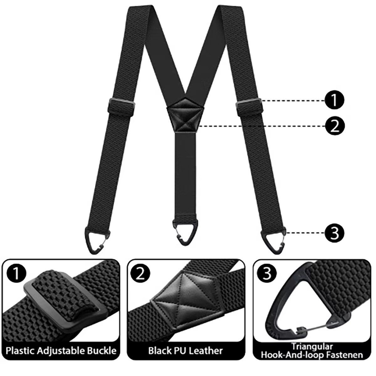 Suspenders for Men Heavy Duty, X Shape Back Hidden Suspender 1.5″ Under Clothing
