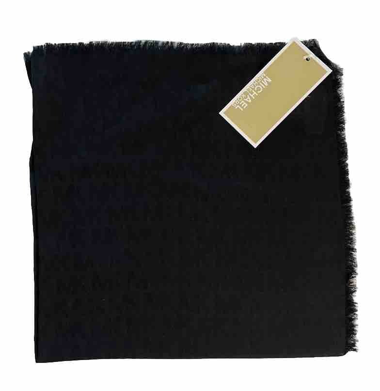 NWT Michael Kors Logo Jacquard Scarf Camel Black 20″ x 20″