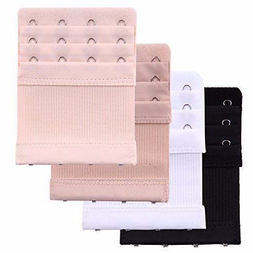Lot of 4 Bra Extender 4 Hooks with Elastic Set of 4 Extenders 4 Hook Extensions