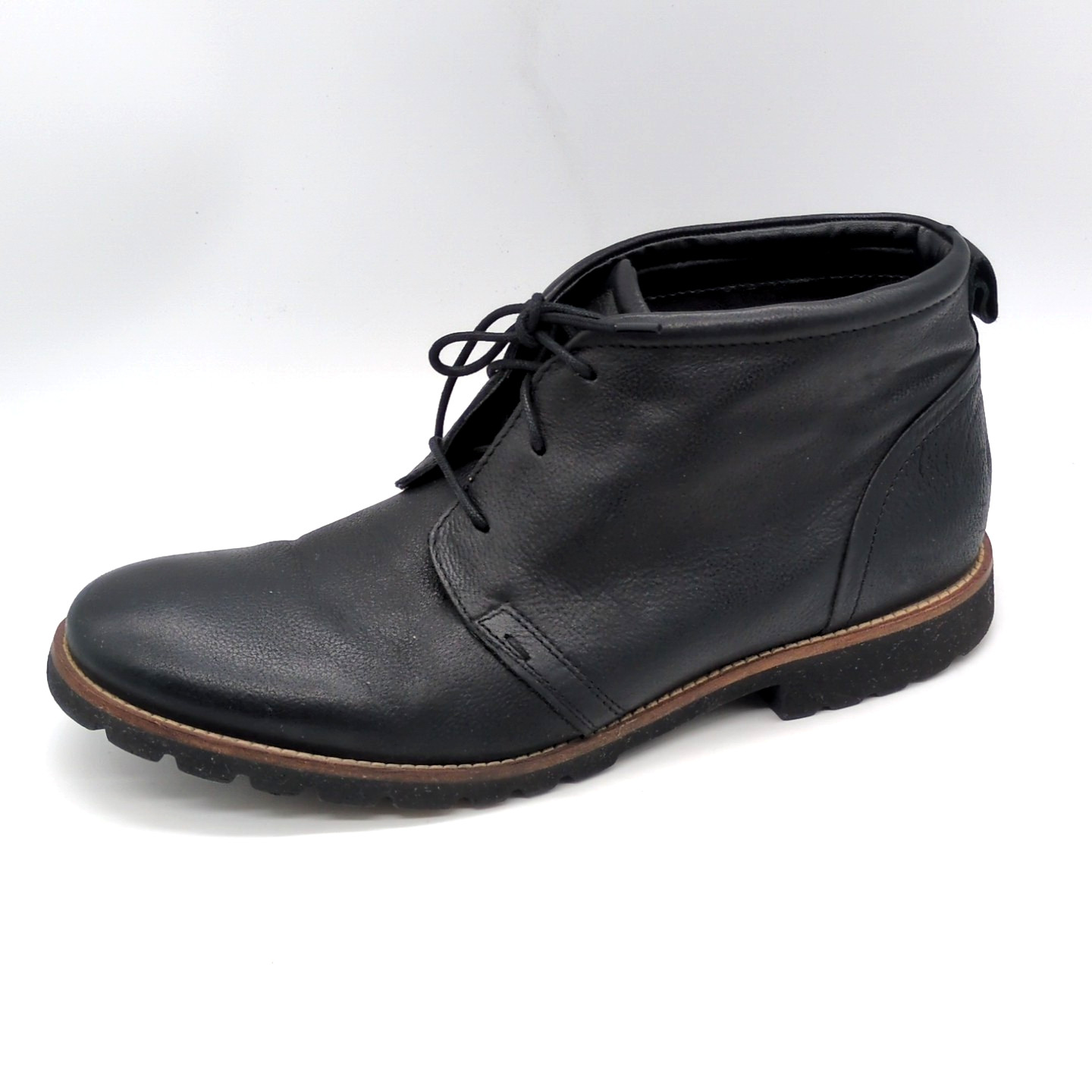 Rockport Shoes Mens Adiprene Black 9.5 Leather Chukka Boots Shock Absorbing