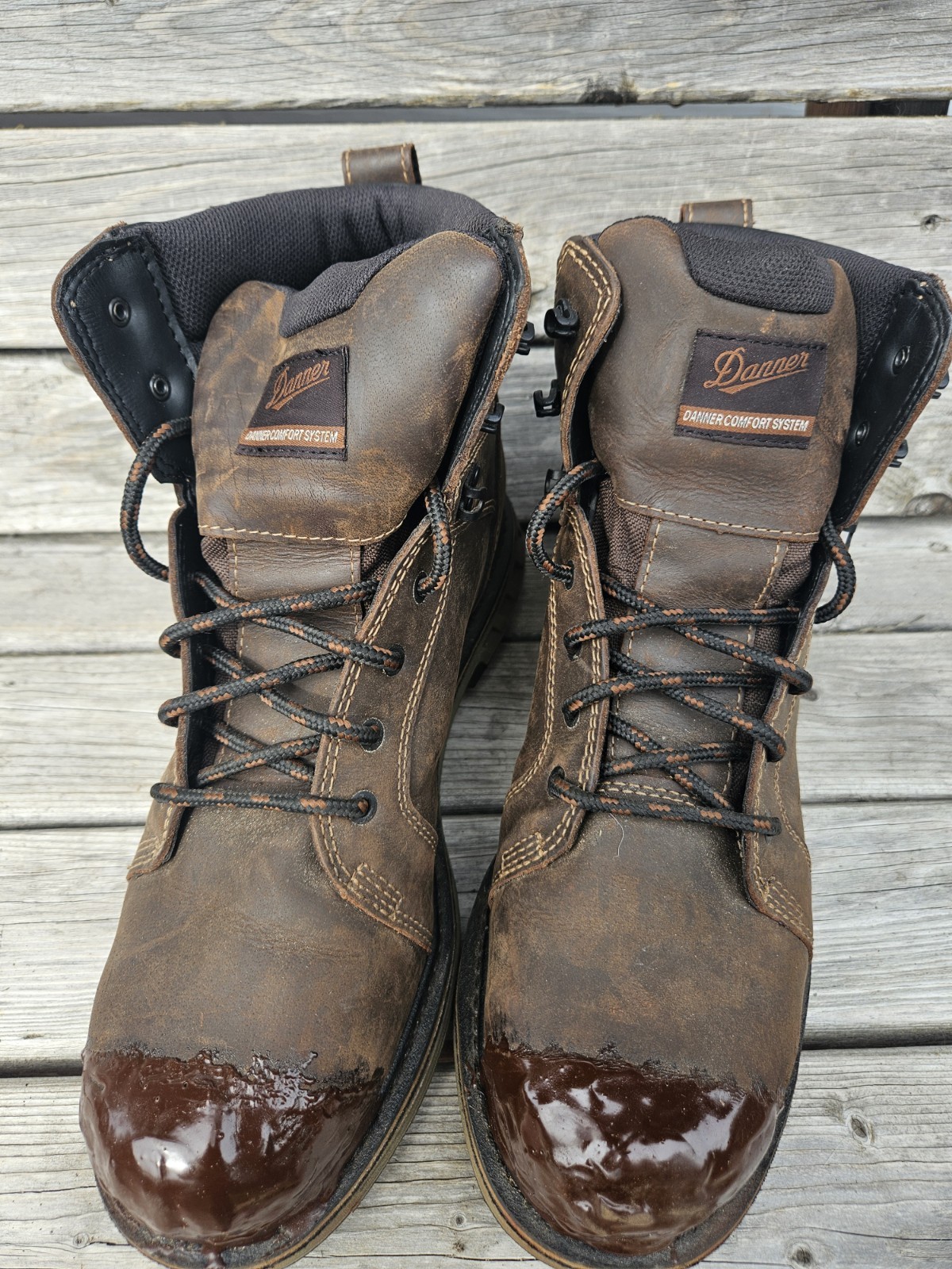 Danner steel yard 6″ ST boot 6 Mens 10.5 D Brown Tuff Toe Cover Lace Up 12531