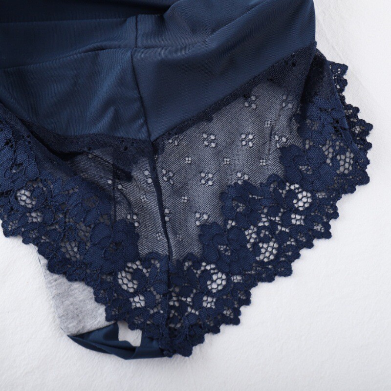 4 Pack Lot Sexy Womens High Waist Thongs Panties G string Lace Sheer Underwear