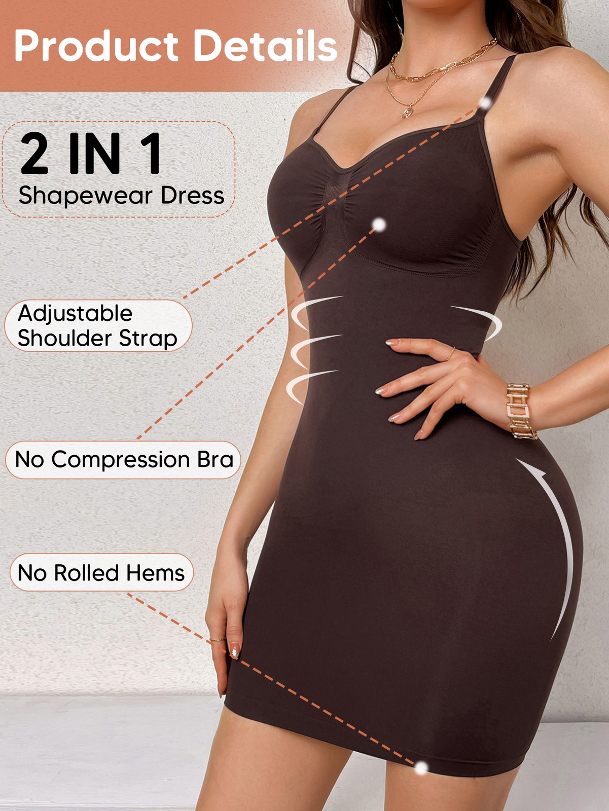 Women Slip Dress Shapewear Firm Tummy Control Full Body Shaper for Under Dresses