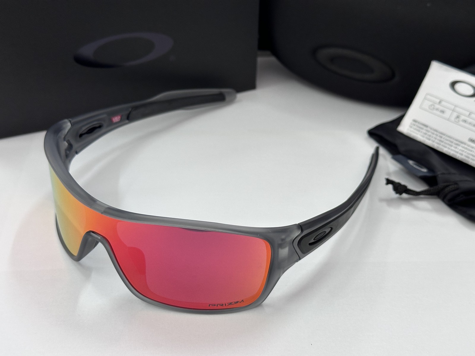 OAKLEY Turbine Rotor Sunglasses Matte Transparent Grey Ink /Red Prizm OO9307
