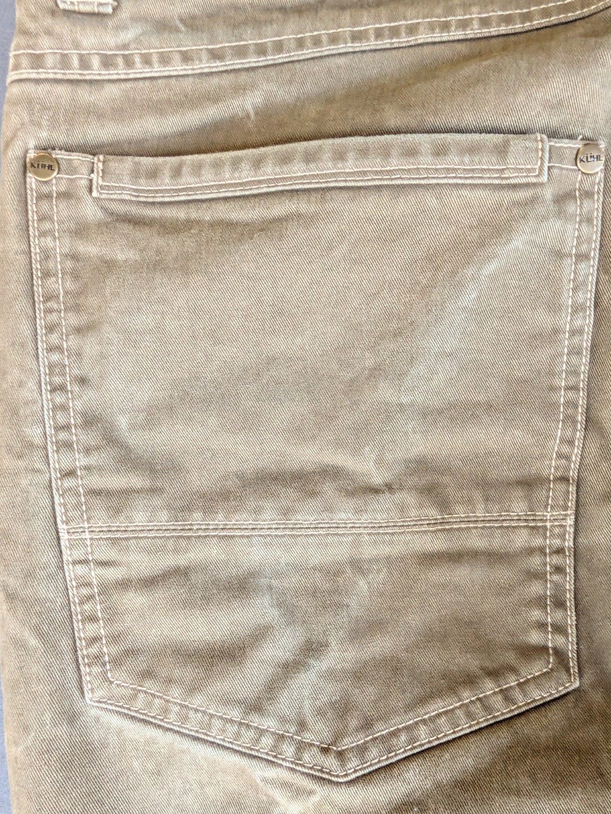 KUHL Flannel Lined Hot Ryder Pants Mens 32×32 Vintage Patina Dye Dark Khaki
