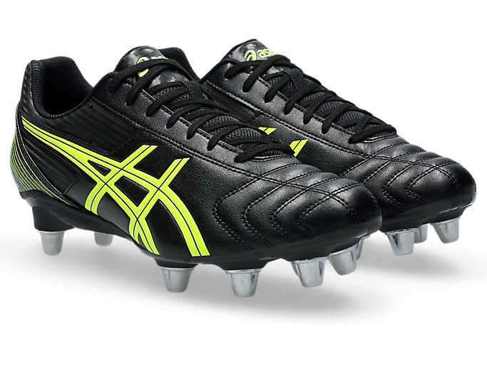 ASICS LETHAL TACKLE 1111A263 001 Black Safety Yellow Rugby Cleats
