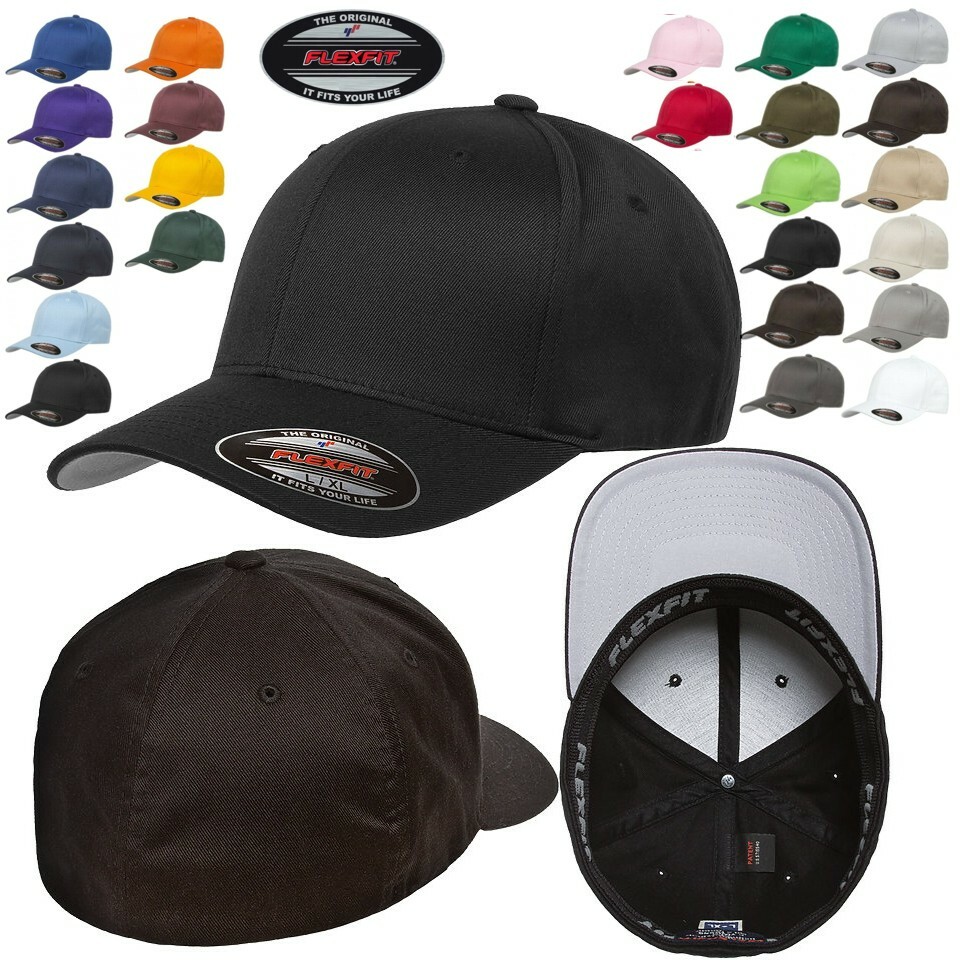 FLEXFIT Classic ORIGINAL 6-Panel Fitted Baseball Cap HAT S/M L/XL XXL Wholesale!