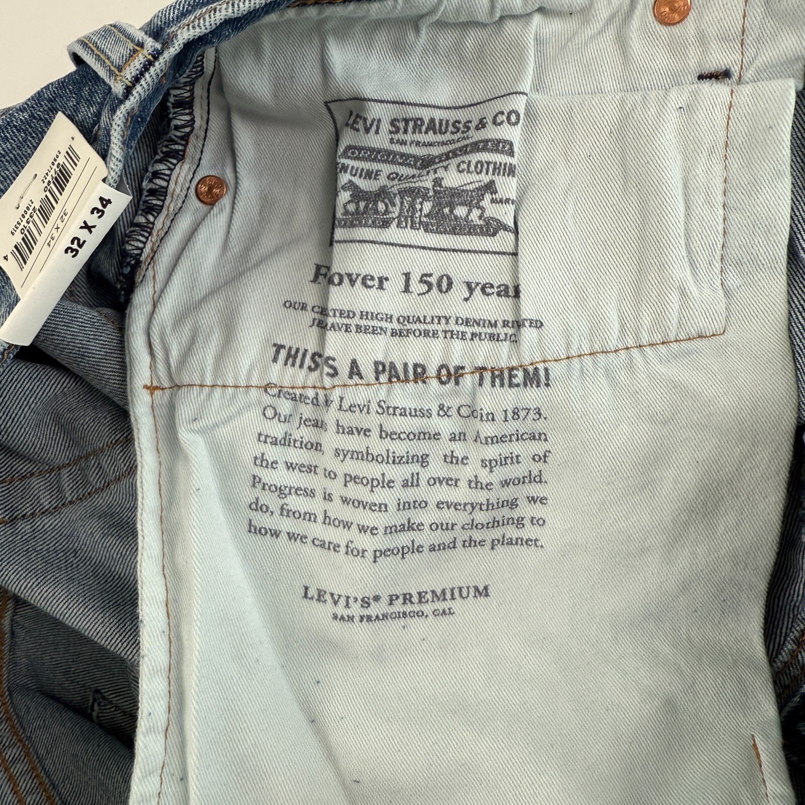 Levi’s Premium Men 502 Taper Fit Zip Fly Tapered Leg Stretch Jeans Blue NWT