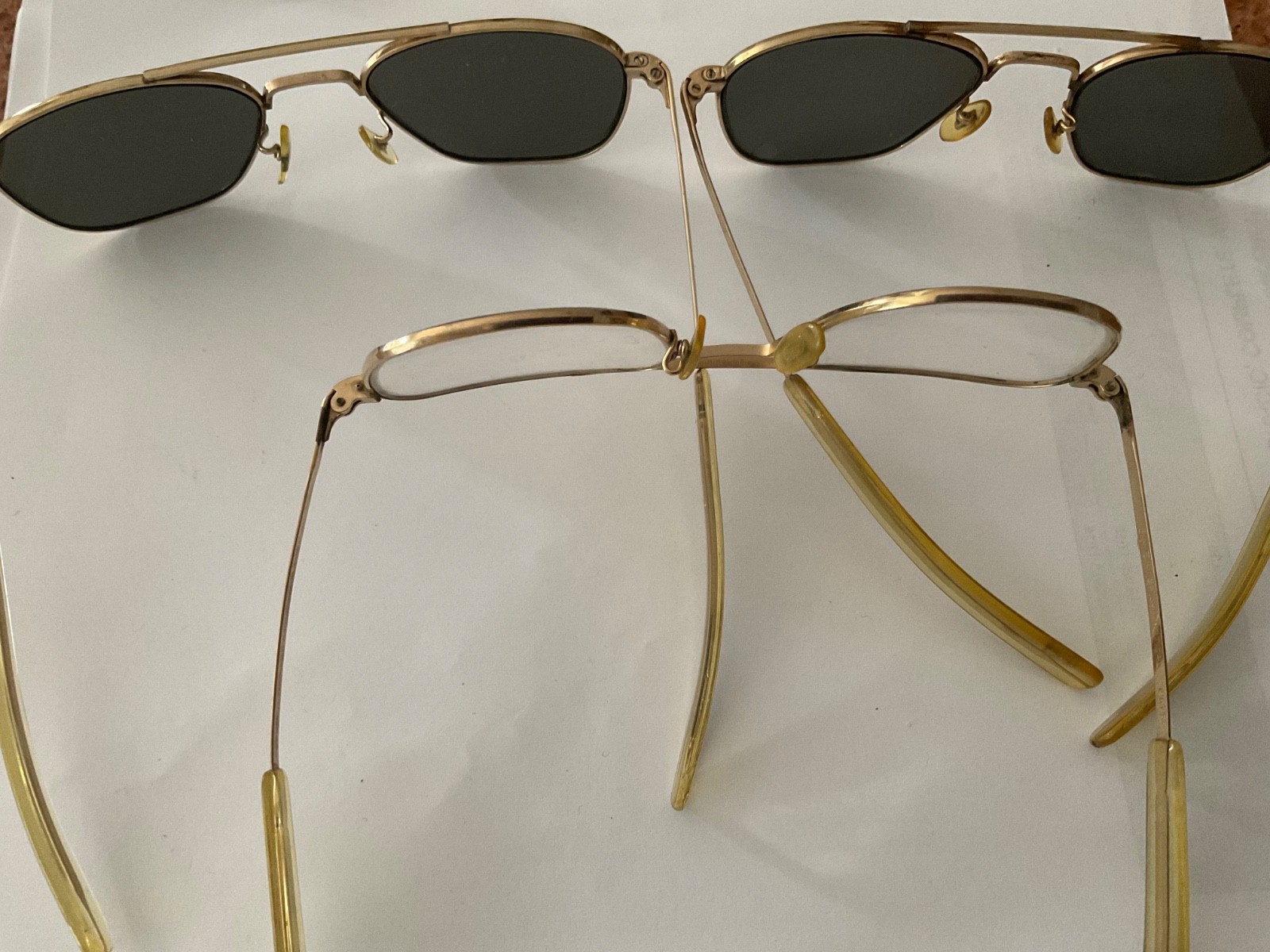 AO Original Pilot Unisex Sunglasses -2 Calobar Green/Gold and one clear