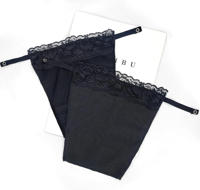 2pcs Lady Lace Clip-on Mock Camisole Bra Insert Overlay Modesty Panels for Low