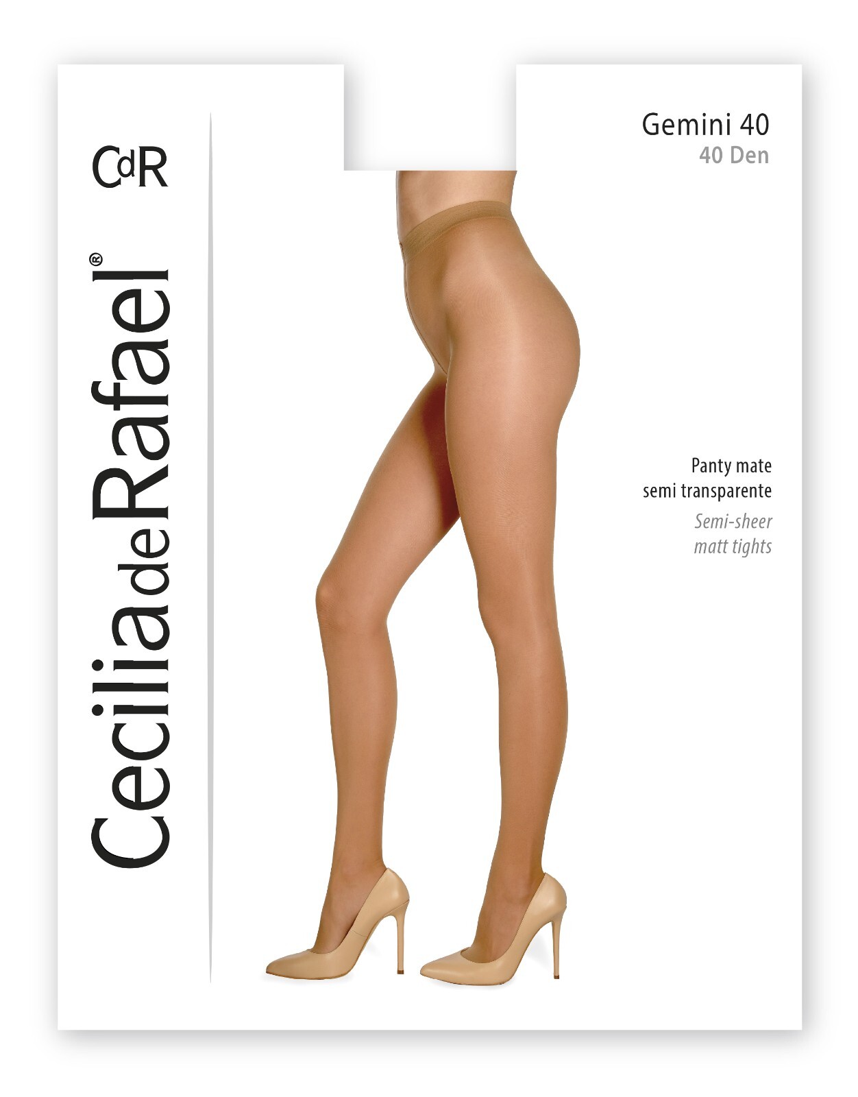 Cecilia de Rafael Gemini Matte Sheer Pantyhose 40 Denier Tights MADE IN ITALY