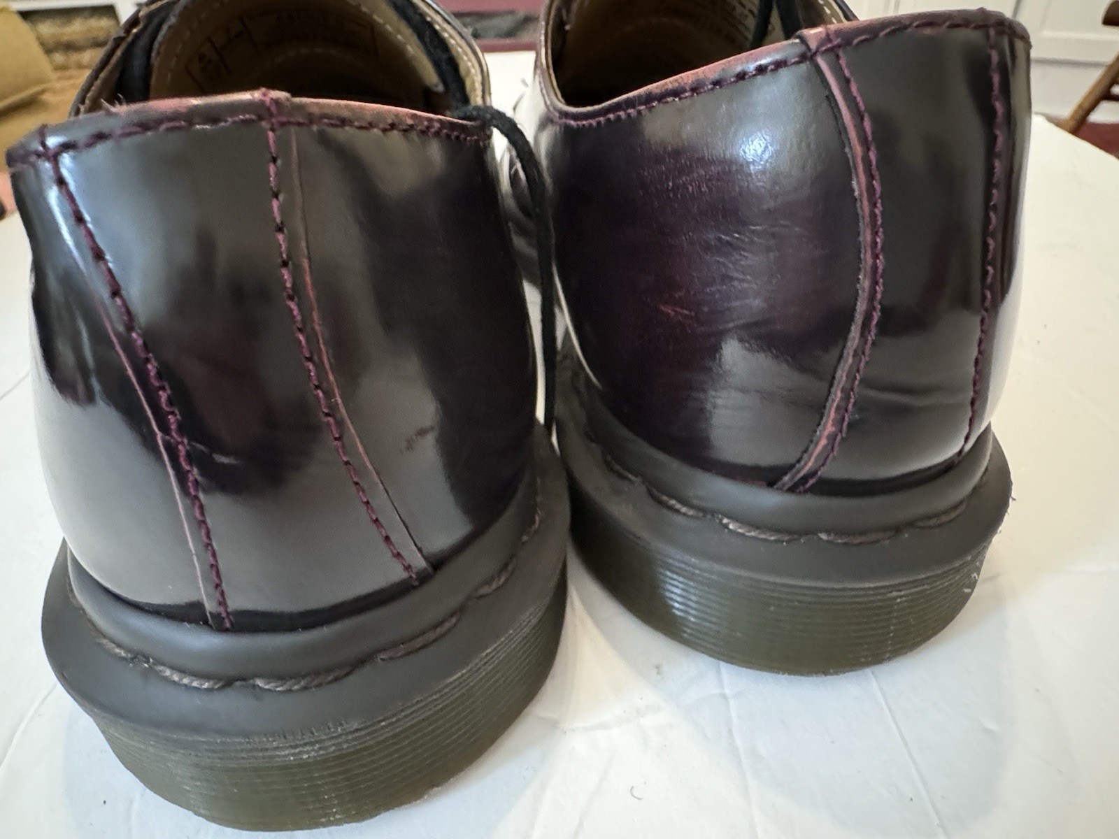 Dr Doc Martens Archie II Brown Polish Leather Oxford Shoes Mens US 7 UK 6 EU 39